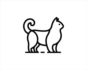 Black silhouette cat vector, Cat silhouette icon illustration.