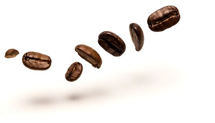 Fototapeta premium Exquisite aroma of coffee beans fills the air, showcasing their unique charm.