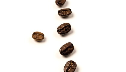 Fototapeta premium Exquisite aroma of coffee beans fills the air, showcasing their unique charm.