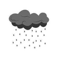 Cloud rain thunderstorm bad weather icon isolated on white background. Illustration