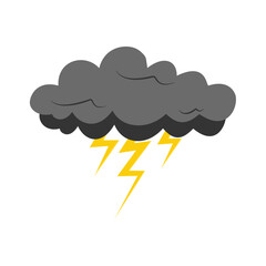 Cloud rain thunderstorm bad weather icon isolated on white background. Illustration