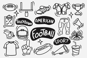 set of american football good for background, wallpaper, element design, icons, etc © angga