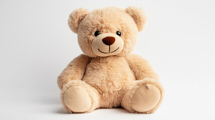 Obraz premium A soft and pleasant teddy bear sitting on a white background