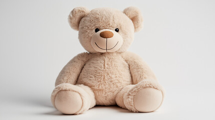 Obraz premium A soft and pleasant teddy bear sitting on a white background