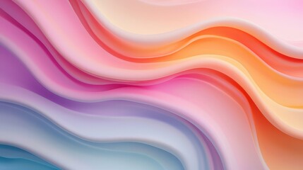 Abstract Pastel Wave Background Colorful 3D Render Fluid Design