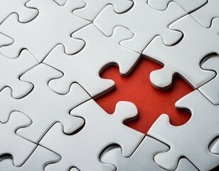 Fototapeta premium Business concept details of a puzzle on white background