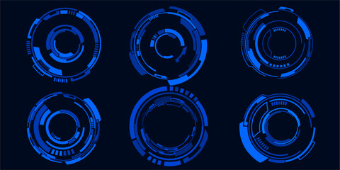 Vector illustrations of Head up display,User interface for game and digital technology background.