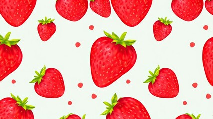 Strawberry seamless pattern background texture, fresh strawberry, juicy strawberry, natural pattern