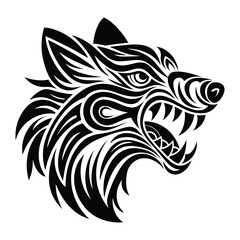 fox silhouette on white background isolated fox logo icon symbol illustration