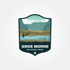 gros morne national park vector travel logo patch