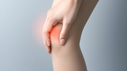 person holding their knee in pain, representing health risks from joint strain