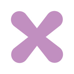 pink letter x geometric shape