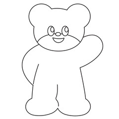 Teddy bear outline for kid colouring book, art, painting, animal, tattoo, zoo, souvenir shop, cartoon character, comic, mascot, happy emoji, fabric print, plush toy, kid doll, sketch, greeting card