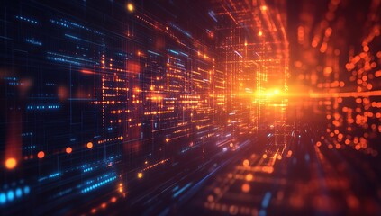 Obraz premium Digital Tunnel: A Journey Through the Network's Core