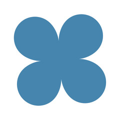 blue flower geometric shape