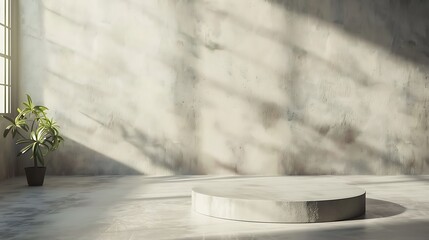 Product display podium with window and sunlight