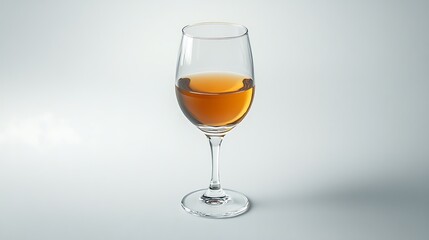 A Glass of Amber Liquid on a White Background
