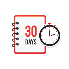 30 Day Money Back design with clock
