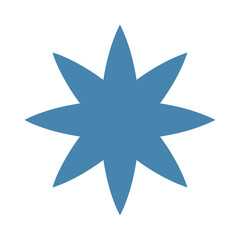 eight pointed blue star geometric shape