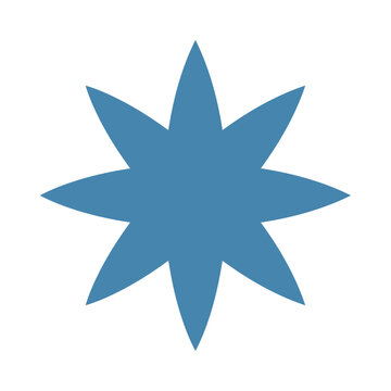 eight pointed blue star geometric shape