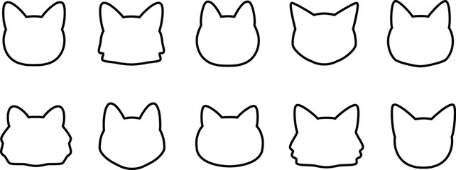  Cats simple silhouette icons.