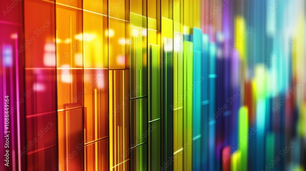 Aufkleber Vibrant Abstract Colorful Bars Creating a Stunning Visual Display Reflecting Light and Energy in a Modern Artistic Style for Creative Projects