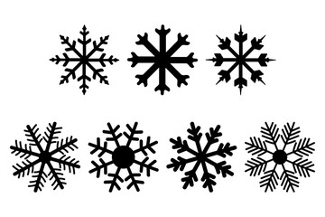 Simple Snowflake Illustration Design Set