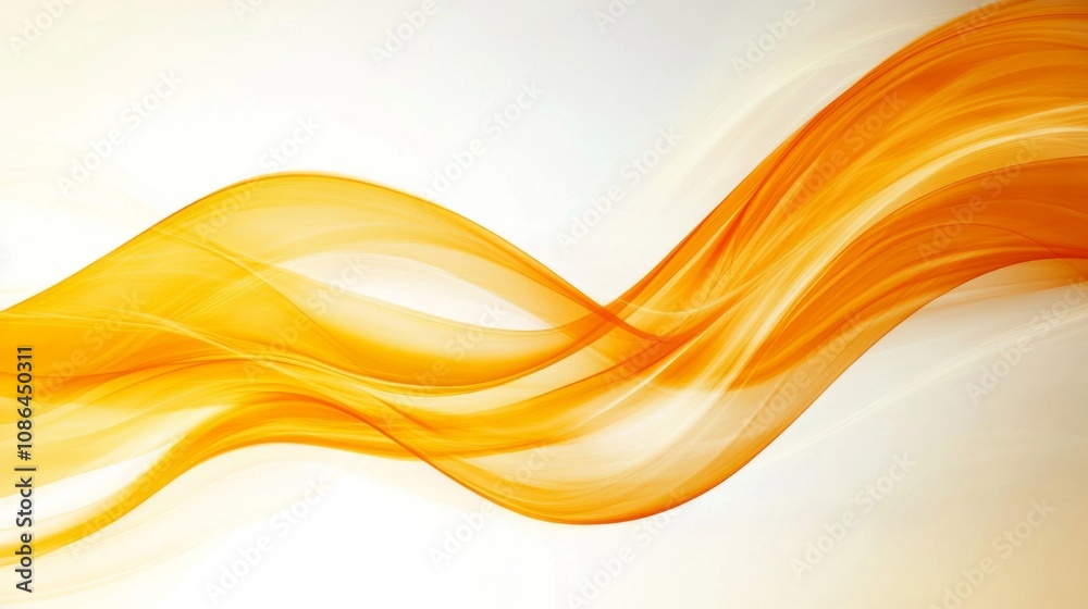 Aufkleber flowing orange waves on a soft background, creating a sense of movement and energy for design, art, 