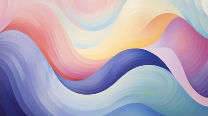 Obraz premium Abstract Waves of Soft Pastel Colors Flowing Smoothly Across the Canvas, Creating a Tranquil and Calming Visual Experience for Art Enthusiasts and Designers