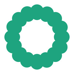 green fluffy circle geometric shape