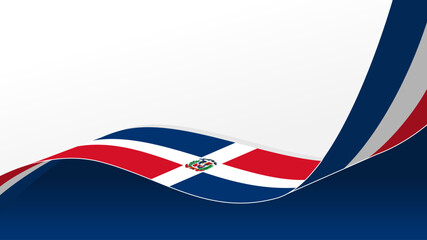 wavy dominican republic flag vector background with copy space for text.  national day
