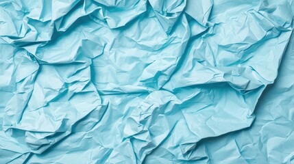Obraz premium Crumpled Light Blue Tissue Paper Texture Background