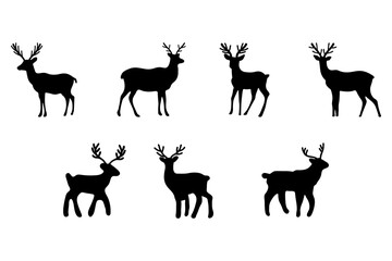 Simple Deer Illustration Design Set