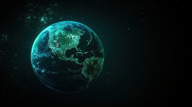 Fototapeta Earth from space showing the global connection of the world.