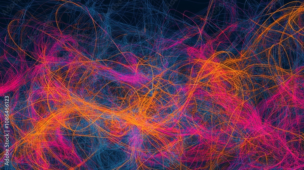 Aufkleber Abstract Colorful Lines and Waves in Motion Creating a Dynamic Background Design for Technology, Music, and Artistic Inspirations