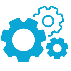 Gear icon with blue color 