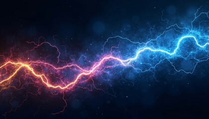 Abstract Representation of Electrical Impulses Racing Through the Brain in Neon Colors