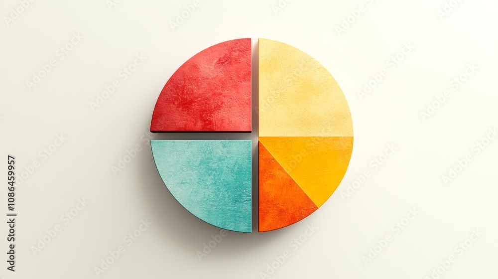 Leinwandbilder colorful abstract pie chart graphic design representing data segmentation and analysis, perfect for 