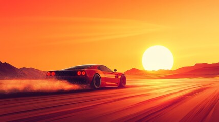 Fototapeta premium simple and minimal screen background UI for a car raceing game orange