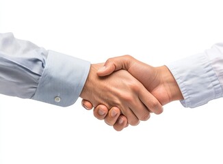 Two hands shaking, symbolizing agreement, partnership, and trust.