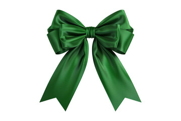 3D Render of a Green Satin Christmas Ribbon