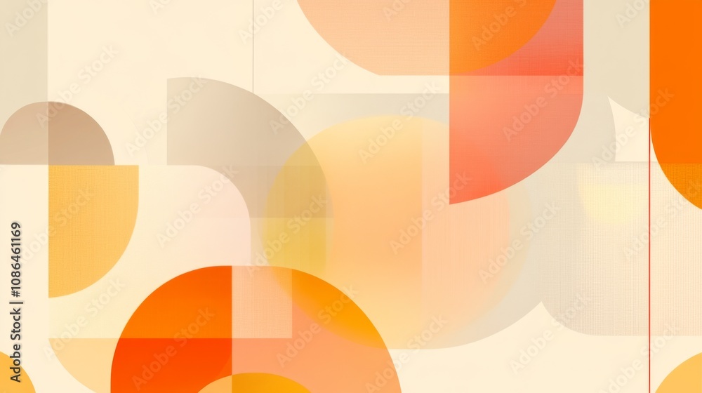 Poster Abstract Geometric Shapes in Warm Tones Featuring Circular Designs and Soft Edges Creating a Modern and Inviting Background Texture for Creative Projects