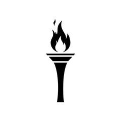 Fire torch icon in generic style. Sport flame sign symbol