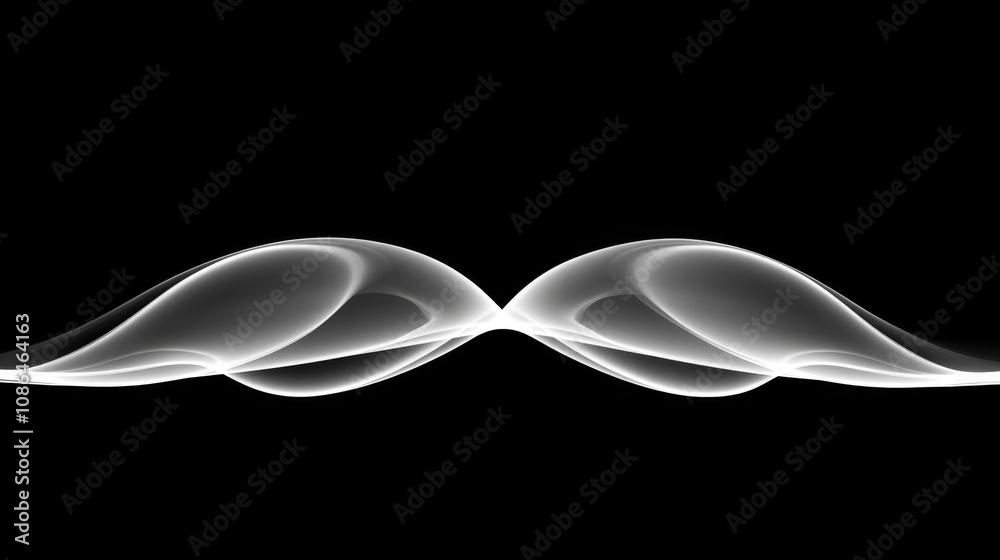 Aufkleber abstract light waves creating dynamic patterns against a black background for use in modern design a