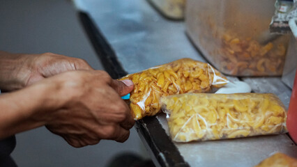 Close-up of classic macaroni and cheese dish with cheese. Macaroni with several flavors