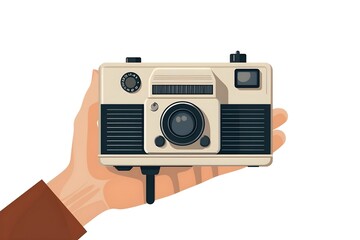 Fototapeta premium Flat Design World Photography Day Concept Background photo earth camera image poster technology nature day film international lens picture illustration photographer design vector