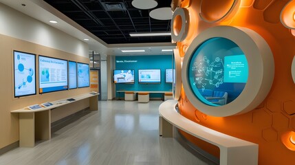 Innovative healthcare space medical facility interior design contemporary wide angle patient-centric concept
