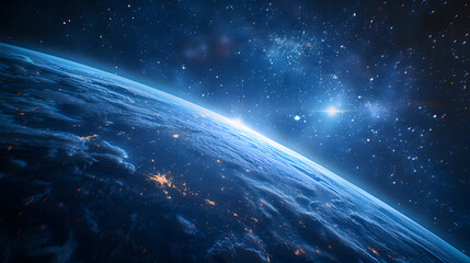 computer generated image of a planet. Concept of futuristic technology