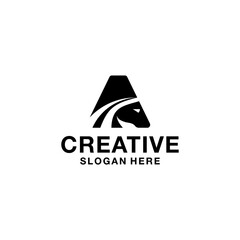 Fototapeta premium letter A horse logo design.eps