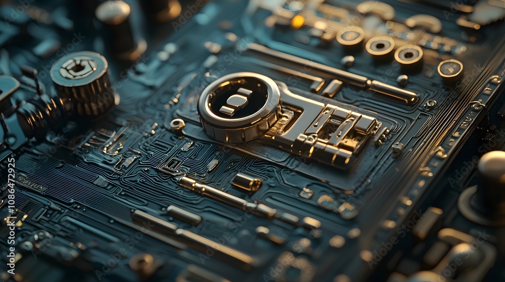 Poster Exploring circuitry innovation tech laboratory close-up image high-tech environment macro view digital future